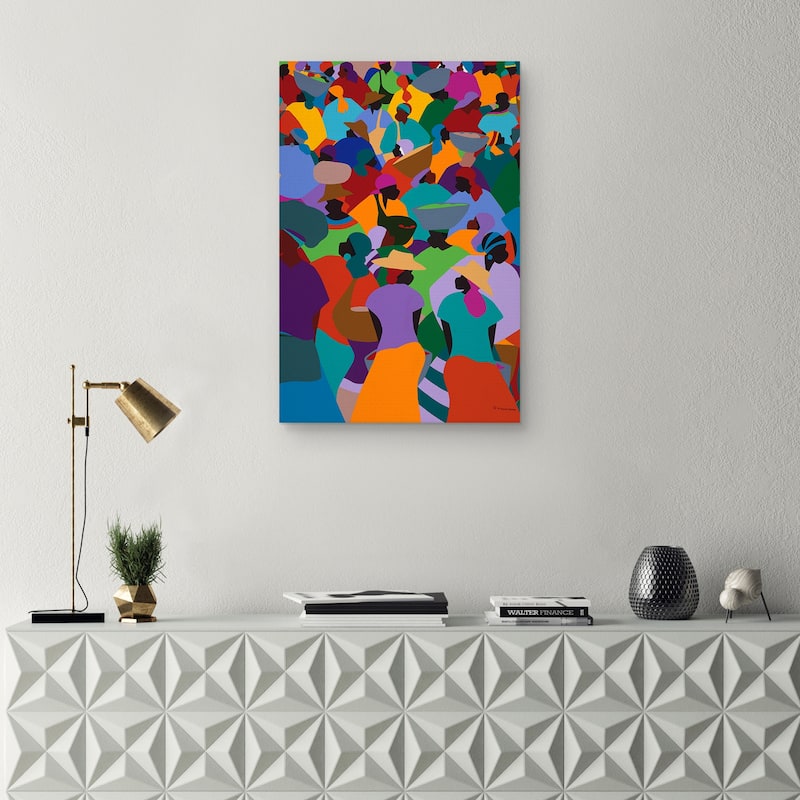 Les Palmes Market Haiti by Synthia SAINT JAMES Canvas Art Print