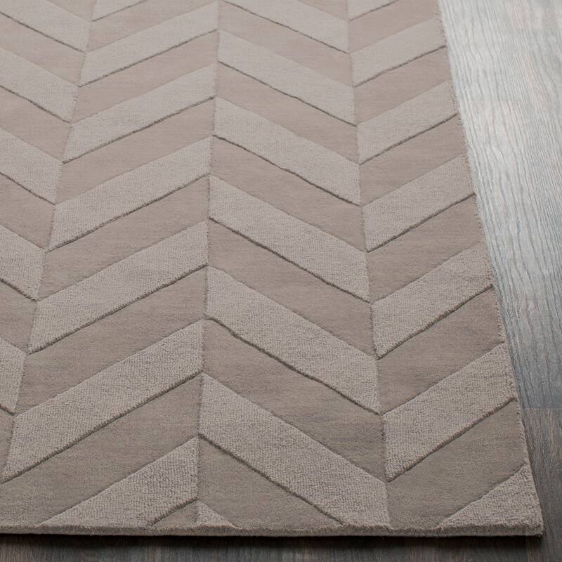 Livabliss Alpine Hand-woven Tone-on-tone Zig-Zag Wool Area Rug