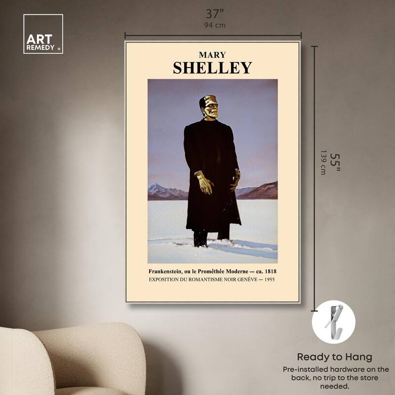Mary Shelley's Monster Canvas by Art Remedy
