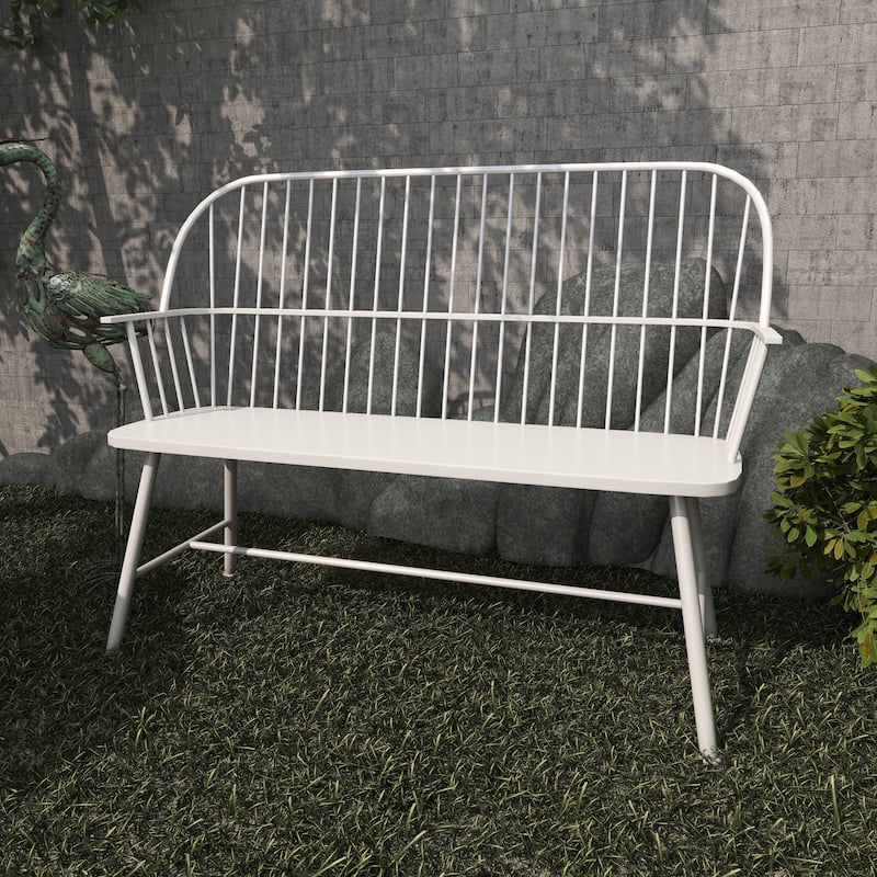 Iron Traditional Outdoor Bench 38 x 48 x 19