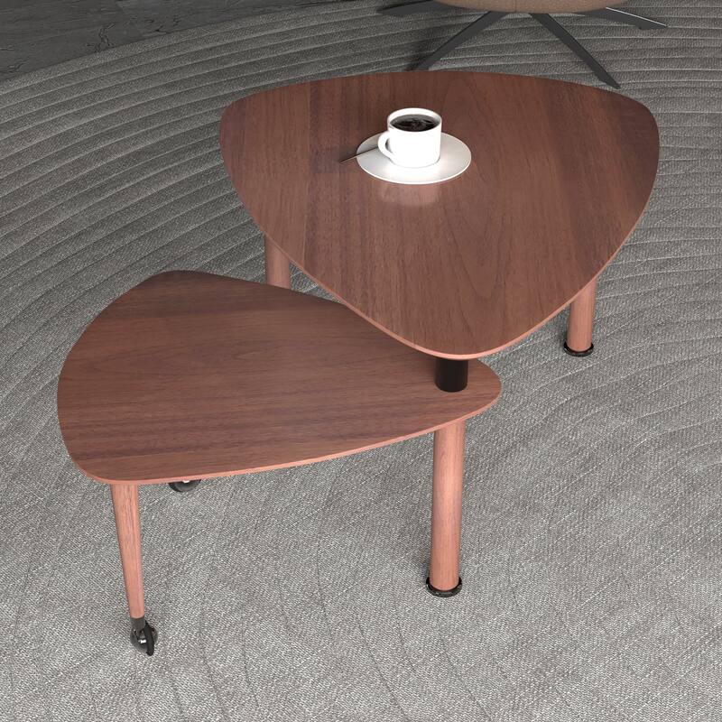 360 degree Rotatable modern Coffee Table for Living Room, solid wood legs with simply assemble Cocktail Table