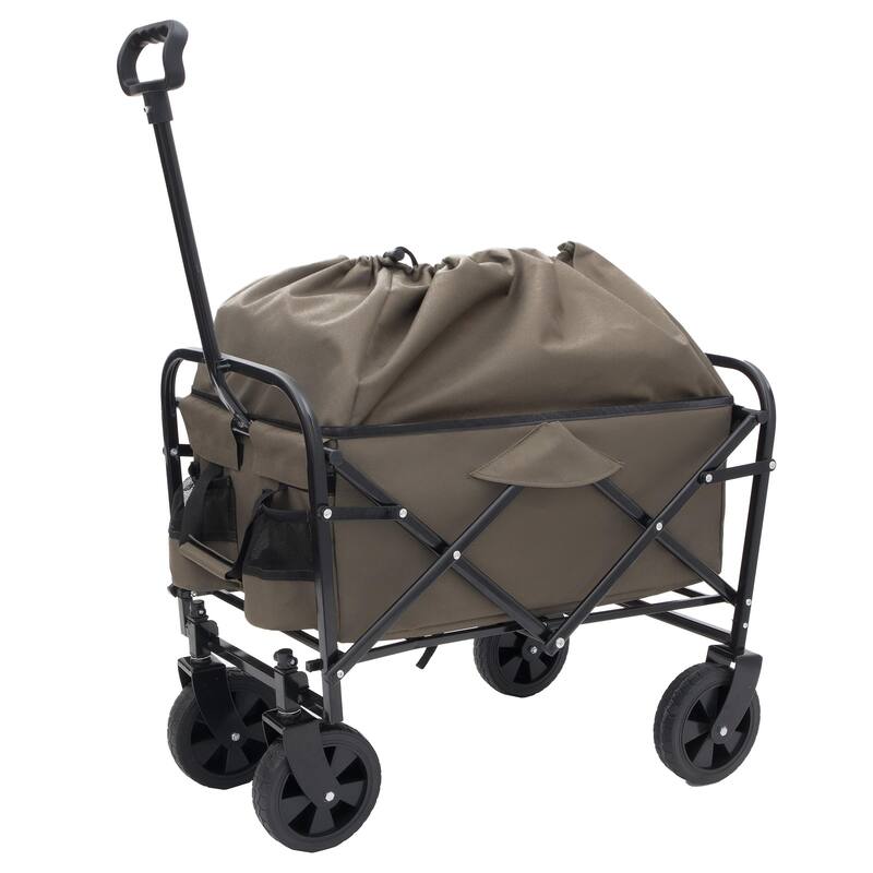 All-Terrain Collapsible Utility Wagon - 225lb Capacity with Heavy-Duty Wheels, Green