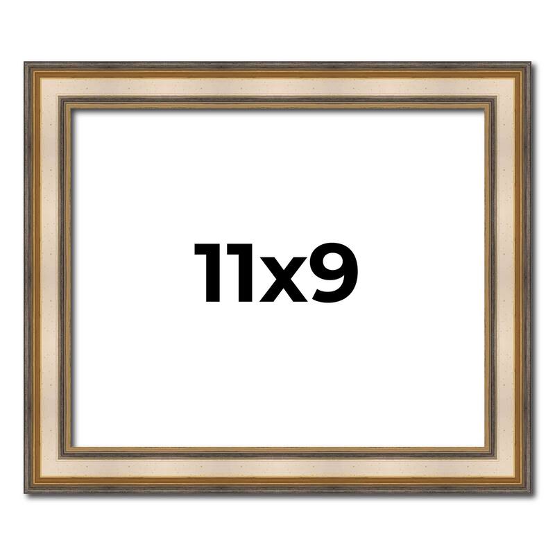 11x9 Frame Gold Solid Wood Shadow Box Width 1.5 Inches | Interior Frame Depth 2 3/8 Inches