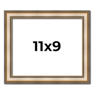 11x9 Frame Gold Solid Wood Shadow Box Width 1.5 Inches | Interior Frame Depth 2 3/8 Inches
