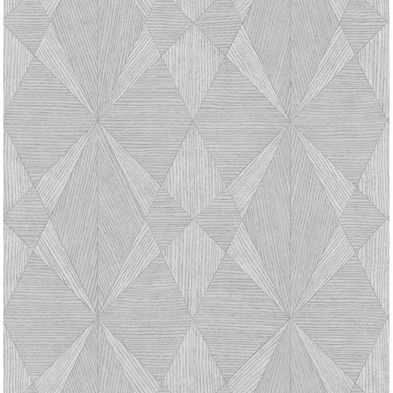 A-Street Prints Intrinsic Silver Geometric Wood Wallpaper