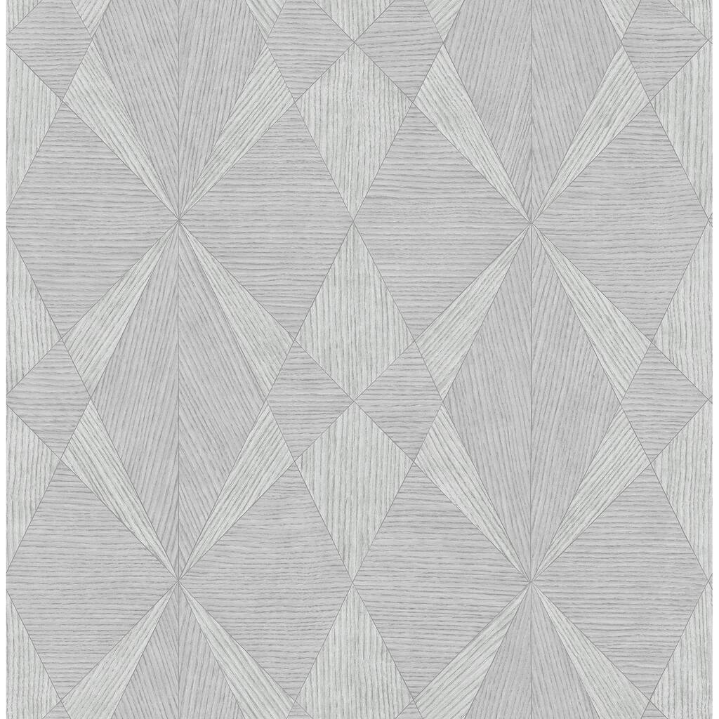 A-Street Prints Intrinsic Silver Geometric Wood Wallpaper