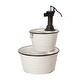 preview thumbnail 5 of 10, Glitzhome 32-inch Farmhouse Rustic Two Tier Metal Enamel Fountain White