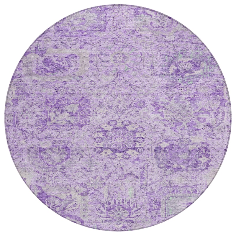 Machine Washable Indoor/ Outdoor Vintage Traditional Chantille Rug