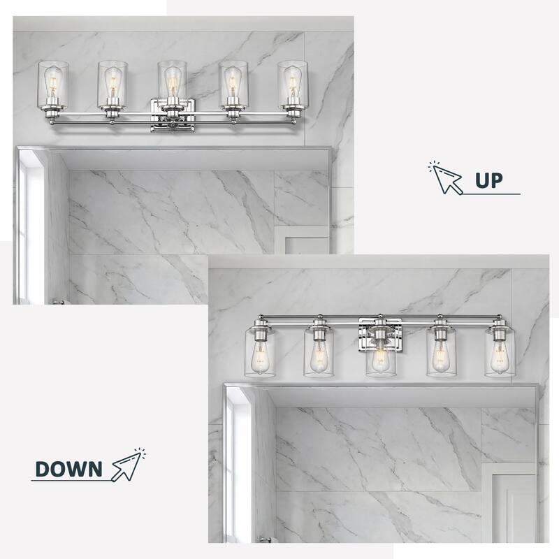 Bathroom Vanity Light,Wall Sconce Lamp Over Mirror with Clear Glass Shade