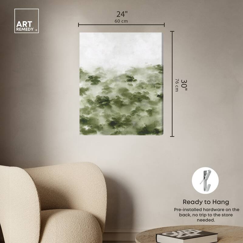 Art Remedy Foggy Rainforest Gallery Wrapped Watercolor Boho Abstracts