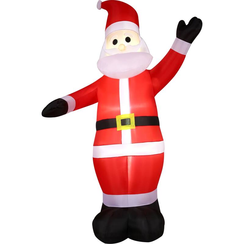Christmas Time 10-Ft. Pre-Lit Inflatable Santa Claus Outdoor Christmas Decoration