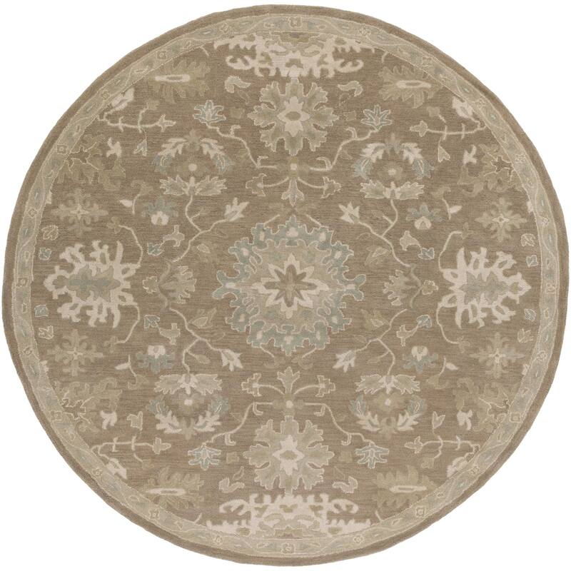 Livabliss Caesar Traditional Paisley Area Rug - Taupe - 6' x 6' Round - Round