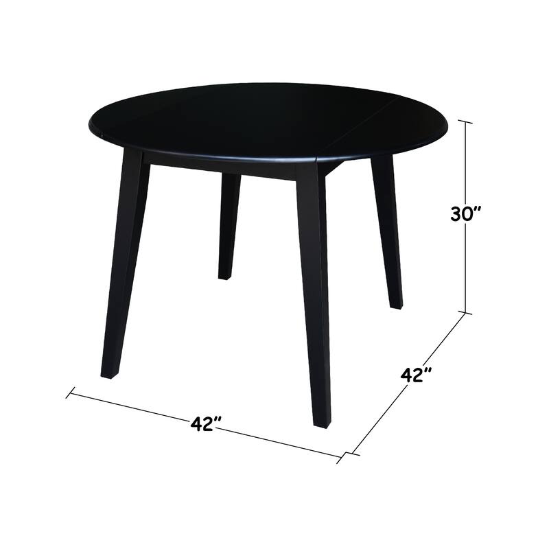 42 in. Solid Wood Round Dual Drop Leaf Table