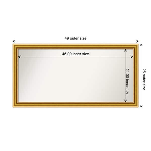 dimension image slide 22 of 93, Wall Mirror Choose Your Custom Size - Extra Large, Townhouse Gold Wood