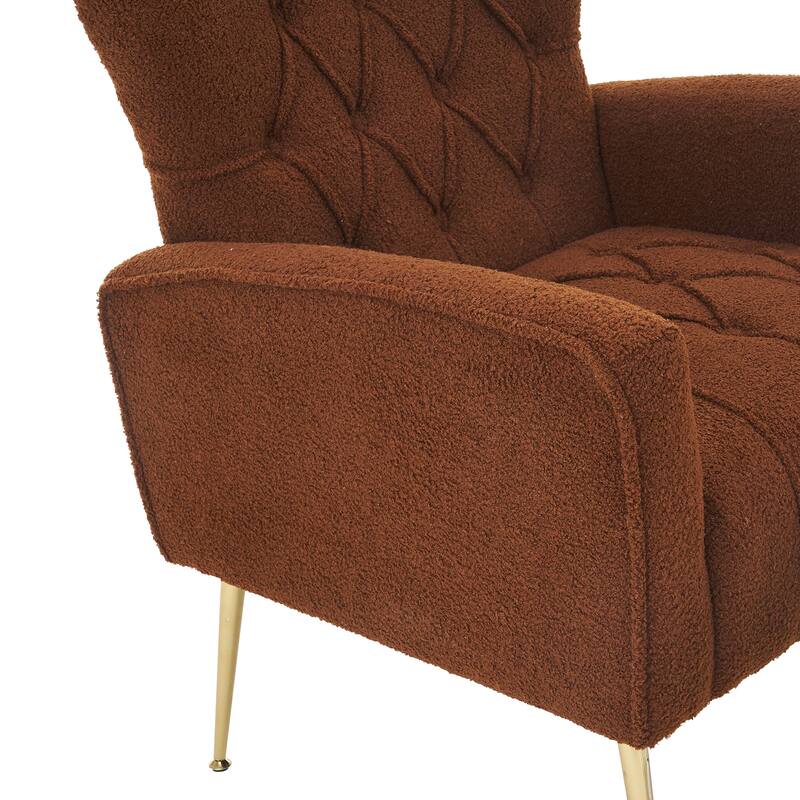 Upholstered Wingback Chair with Ottoman