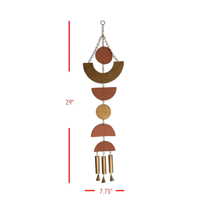 Foreside Home & Garden Geometric Brass Metal Hanging Wall Décor
