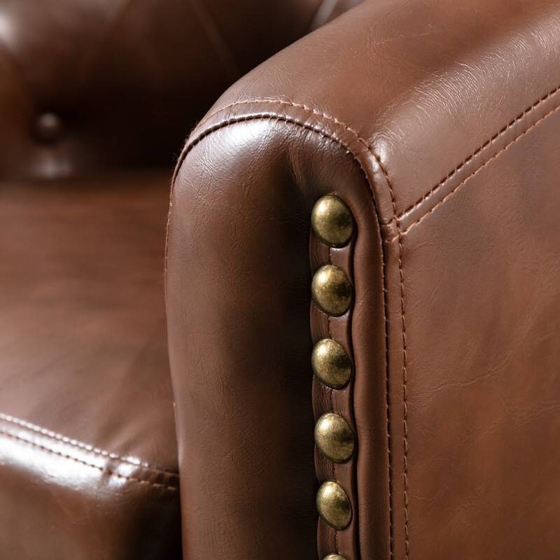 PU Leather Tufted Barrel ChairTub Chair