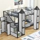 preview thumbnail 1 of 10, Metal Twin over Twin Castle-Shaped Bunk Kids Bed Frame with Wardrobe, Storage Staircase, Easy to Assemble, Black+White Black+White