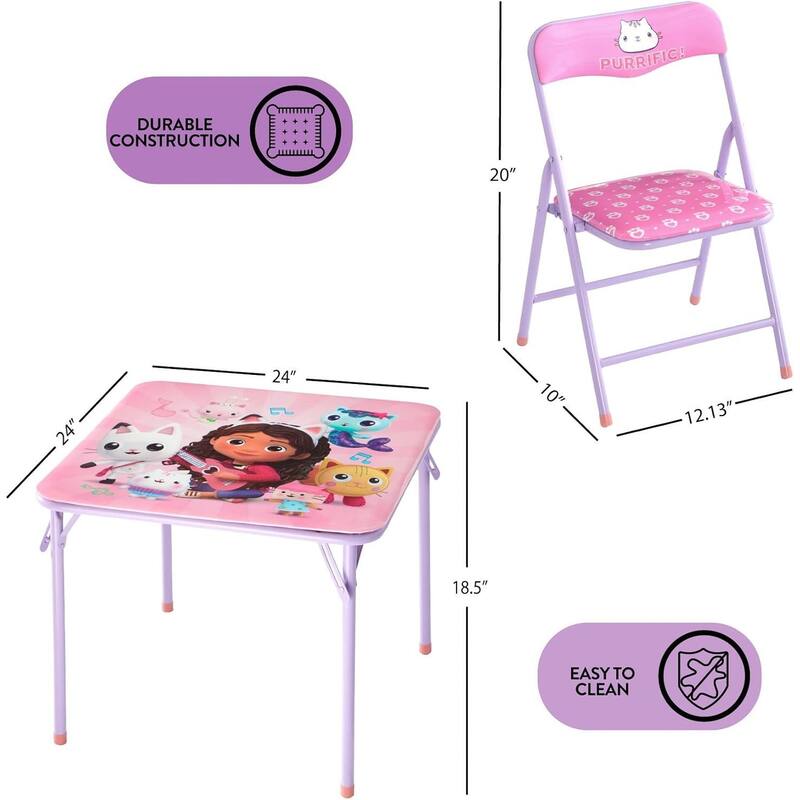 Gabby's Dollhouse 3 Piece Table and Chair Set
