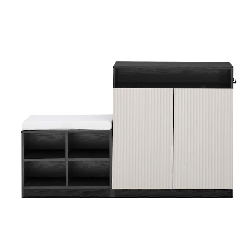 Rossetta Functional Entryway Shoe Cabinet with Removeble Cushion and Adjustable Shelves