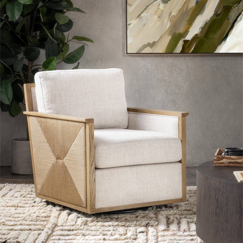 Classic Home Norman Swivel Accent Chair - Almond Cocoa