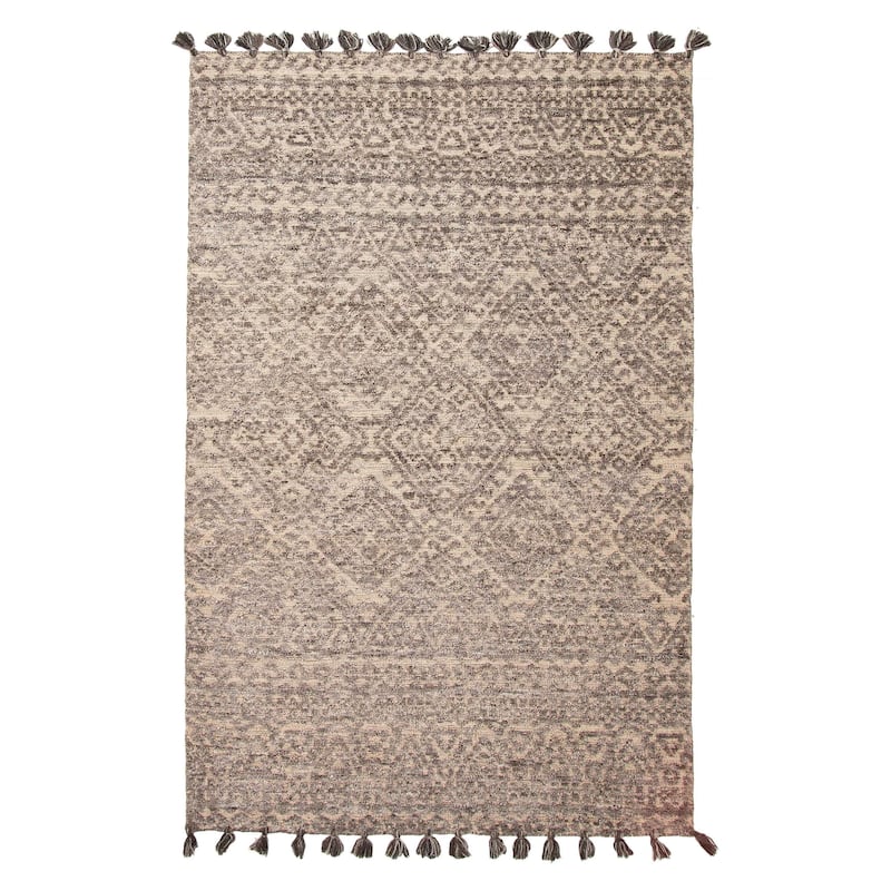 ECARPETGALLERY Hand-knotted Tangier Grey Wool Rug - 5'1 x 7'11 - Grey - 5'1 x 7'11