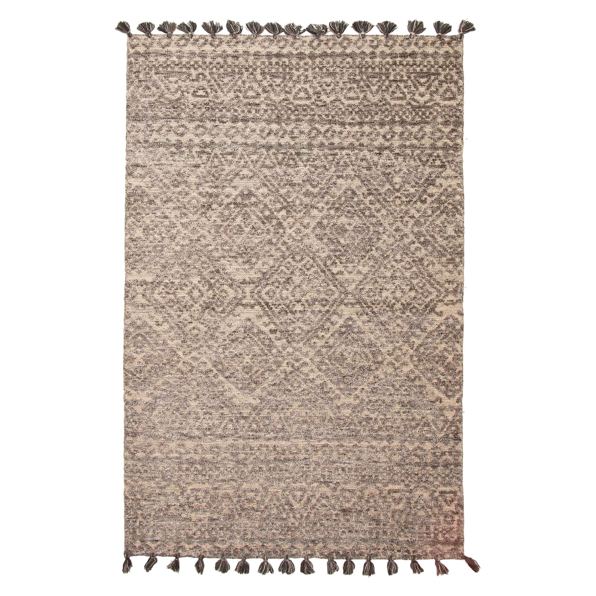 ECARPETGALLERY Hand-knotted Tangier Grey Wool Rug - 5'1 x 7'11