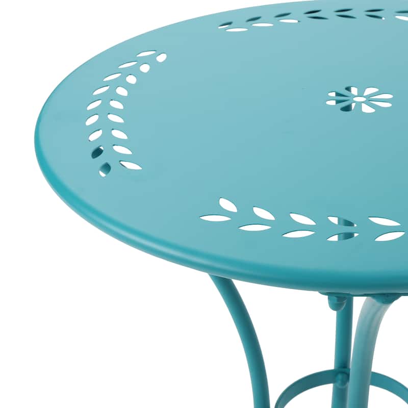 Roomfitters 3-Piece Metal Bistro Set, Outdoor Patio Table and Chairs for Balcony, Garden or Deck