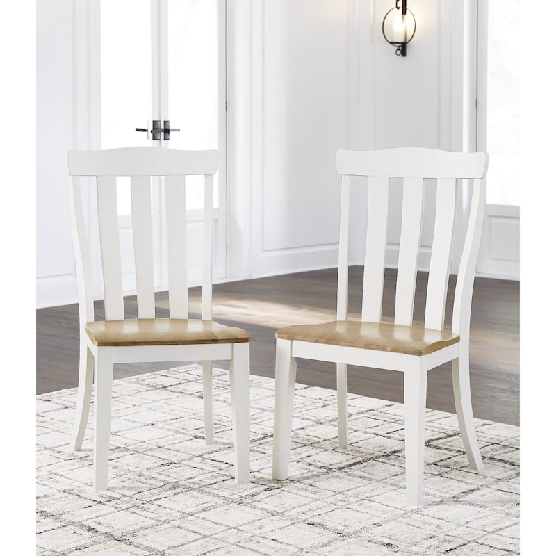 Signature Design by Ashley Ashbryn White/Natural Dining Chair - 19.25" W x 20.63" D x 40.25" H