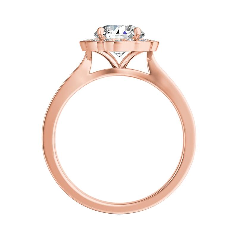 Auriya 14k Gold 1 4/5ctw Round Moissanite Halo Engagement Ring