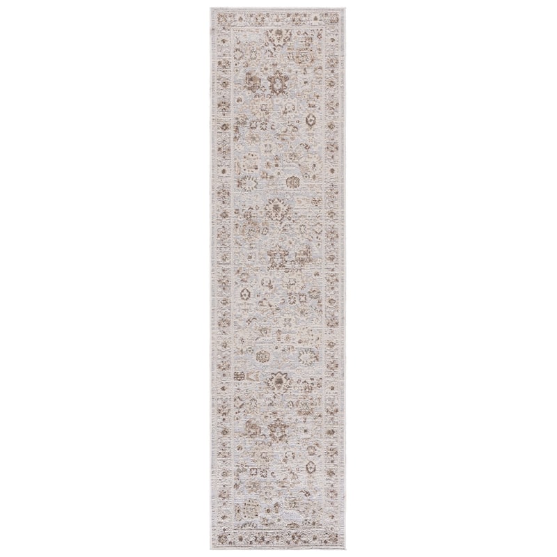 SAFAVIEH Miranda Jeannett Traditional Rug - 2' x 8' Runner - Grey/Ivory Beige