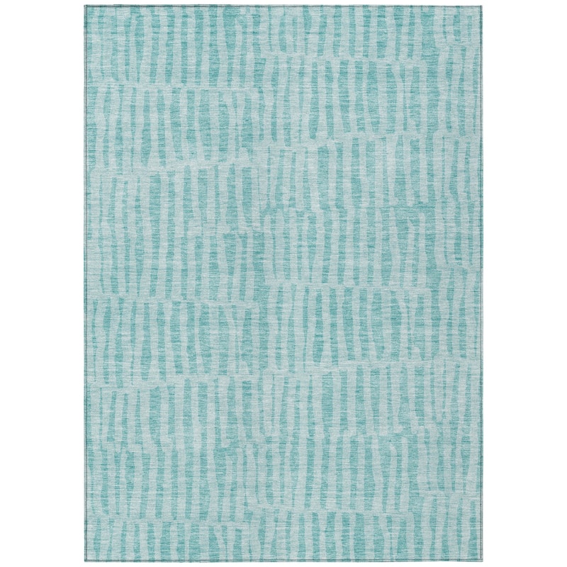 HomeRoots Striped Transitional Rectangle Outdoor Rug