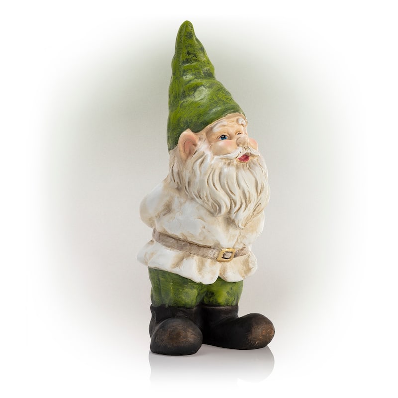 Gnome Folding Hands Looking Up Garden Statue