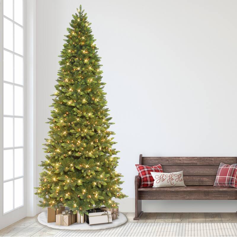 Puleo International 9 ft. Pre-lit Slim Westford Spruce Artificial Christmas Tree