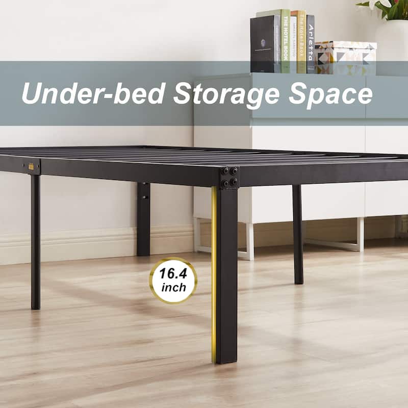 Javlergo 14/16/18 Inch Metal Platform Bed Frame, Heavy Duty Slat Support /No Box Spring Needed