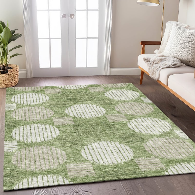 Machine Washable Indoor/ Outdoor Chantille Contemporary Dotty Rug