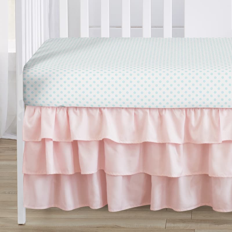 Blush Pink Blue Boho Floral Girl Sweet Jojo Designs 6p Crib Bedding + BreathableBaby Breathable Mesh Liner Bohemian