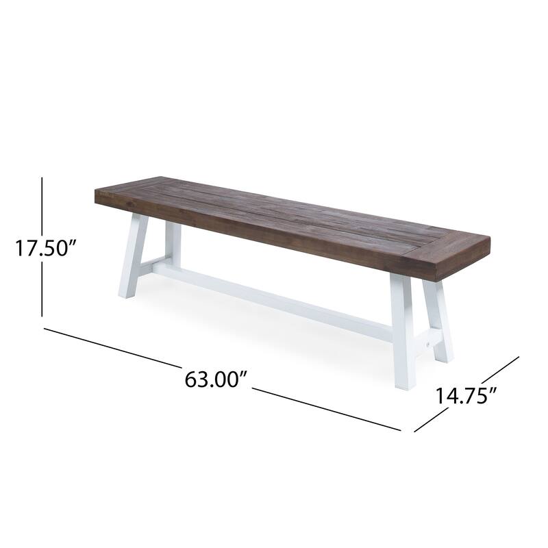 Linden Outdoor 6 Piece Rustic Iron and Acacia Wood Dining Set by Christopher Knight Home