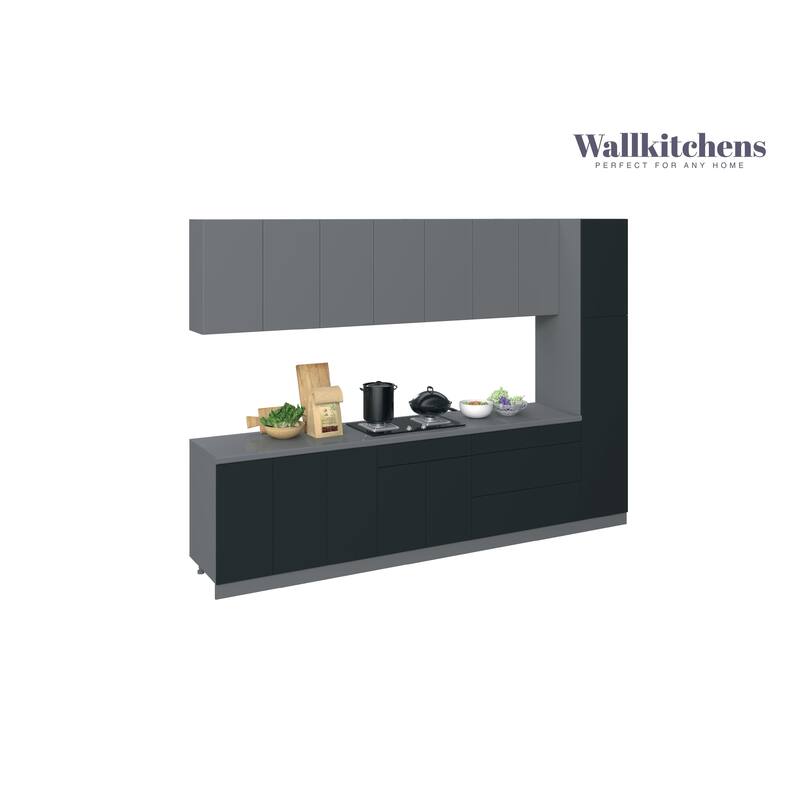 Kitchen Metropolitan Collection Black Color Base Size 11Ft Wide - 132x24 - Silver