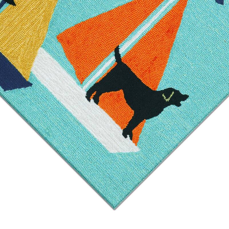 Liora Manne Frontporch Sailing Dog Indoor/Outdoor Rug - 2' x 5'