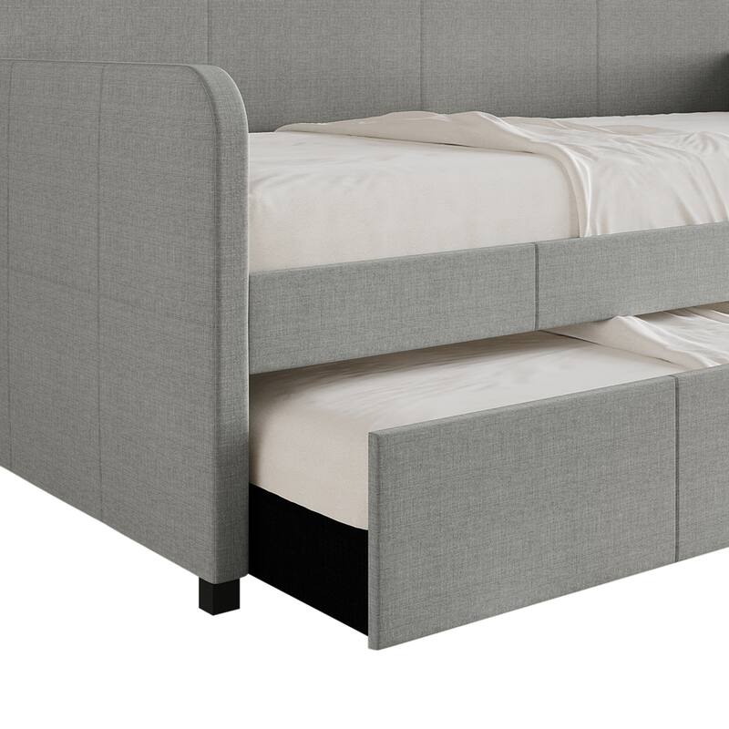 CraftPorch Minimalist Twin Size Upholstered Daybed With Trundle