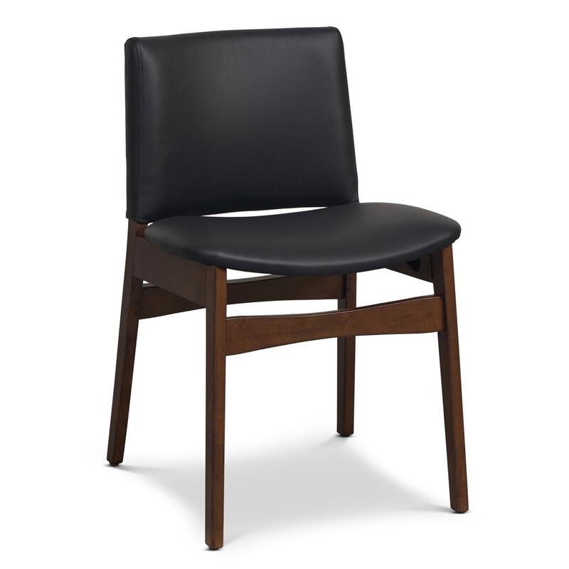 Oliva Full-Grain Italian Leather Dining Chair - Walnut / Black