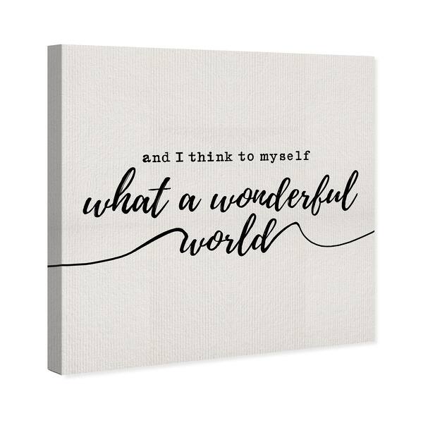 Shop Oliver Gal A Wonderful World Square Typography And Quotes Wall Art Canvas Print Inspirational Quotes Black Brown Overstock 32376944