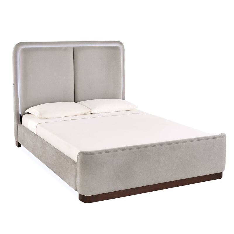 Noe Fabric Upholstered LED Platform Bed by iNSPIRE Q Modern