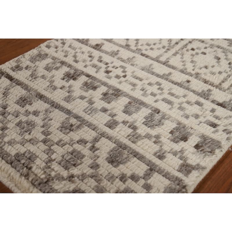 Geometric Moroccan Oriental Accent Rug Hand-Knotted Wool Carpet - 2'0"x 3'0"