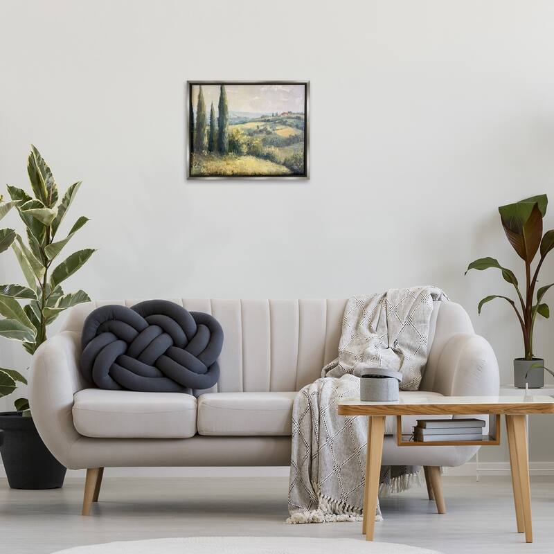 Stupell Rolling Hills Country View Framed Floater Canvas Wall Art Design By Petal Prints Design