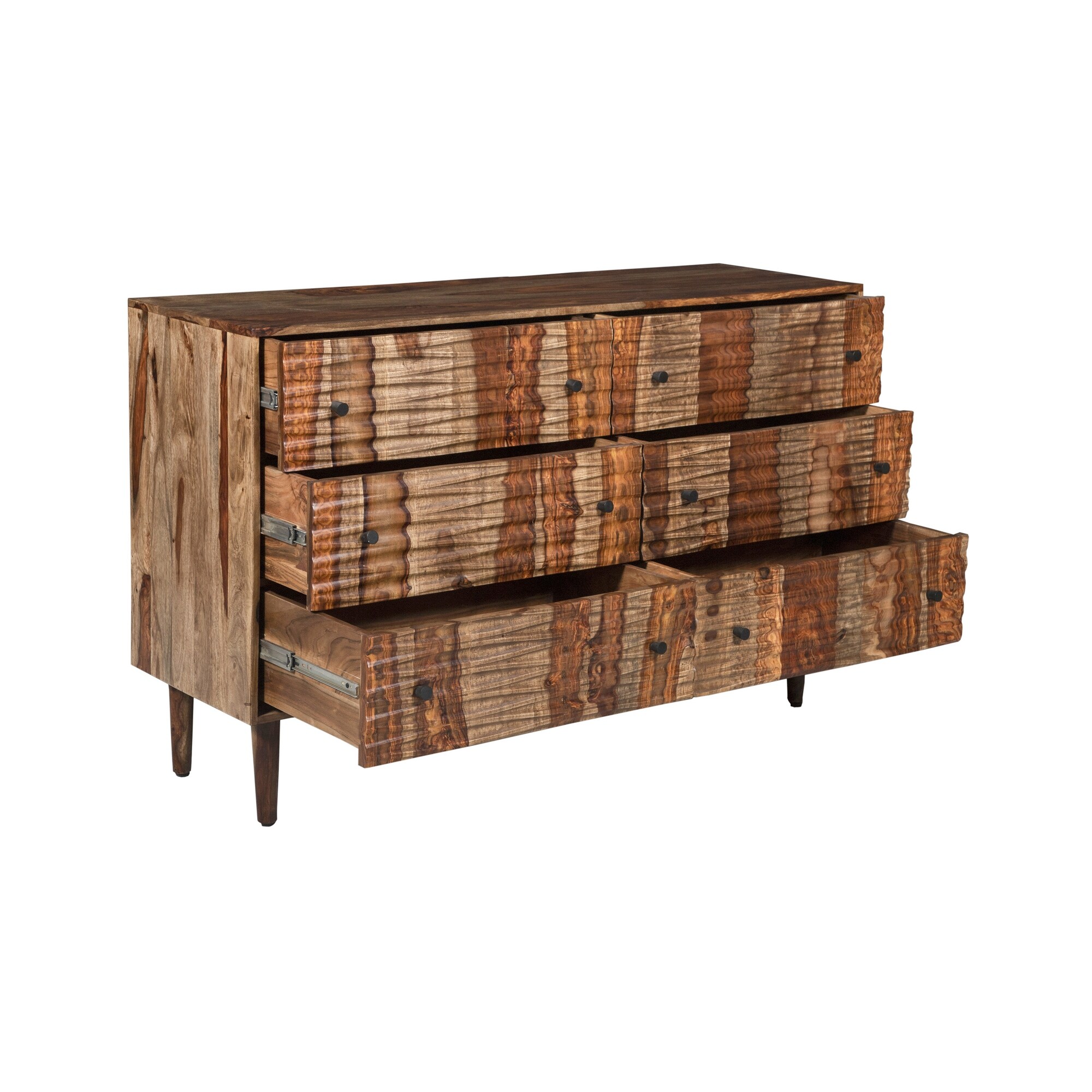 porter mid century modern dresser Porter Designs Waves Mid-Century Modern Solid Sheesham Wood Dresser, Brown  - Bed Bath & Beyond
