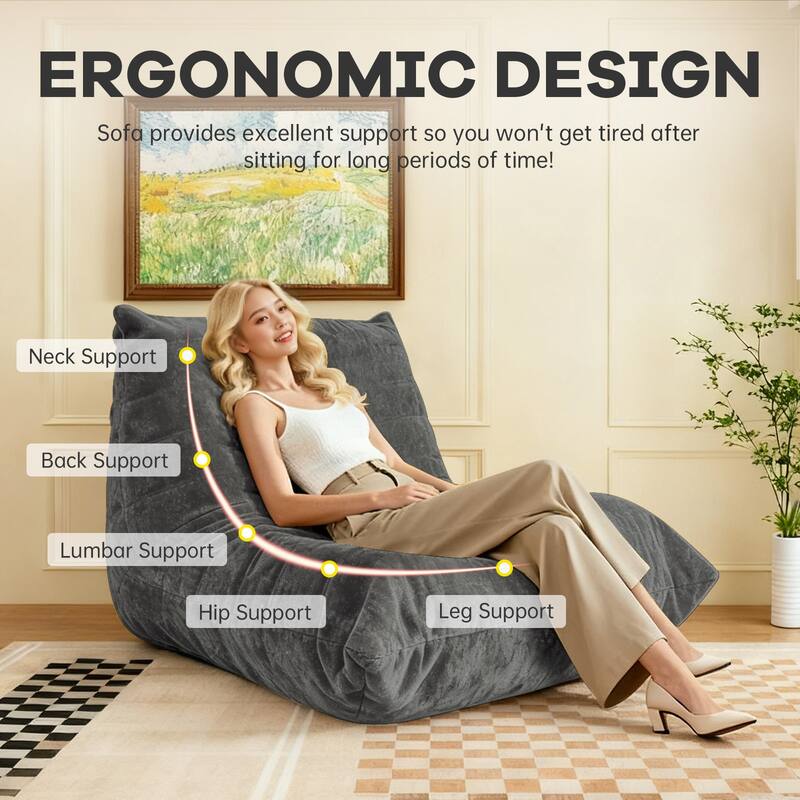 Ergonomic Bean Bag Chair with 5-Way Body Support System for Ultimate Comfort