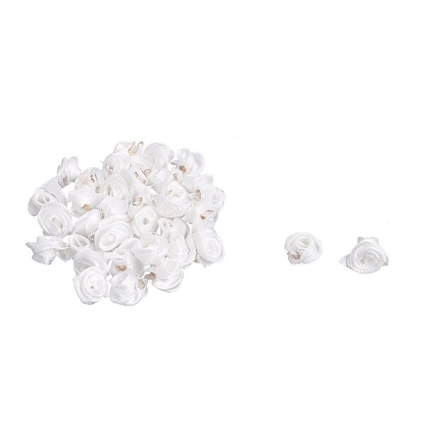 Home Banquet Store Satin Artificial Decorative Flower Rose White 20 PCS
