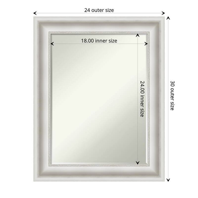 Petite Bevel Bathroom Wall Mirror - Parlor Gold Frame - 24 x 30 in - Parlor White